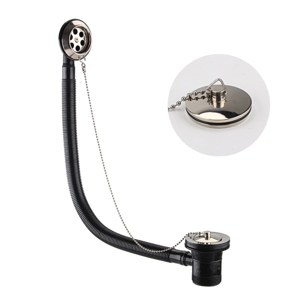 JTP Chrome Overflow Cover with Plug & Chain Waste Cut Out